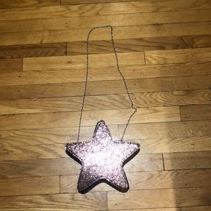 Pink sparkly star purse